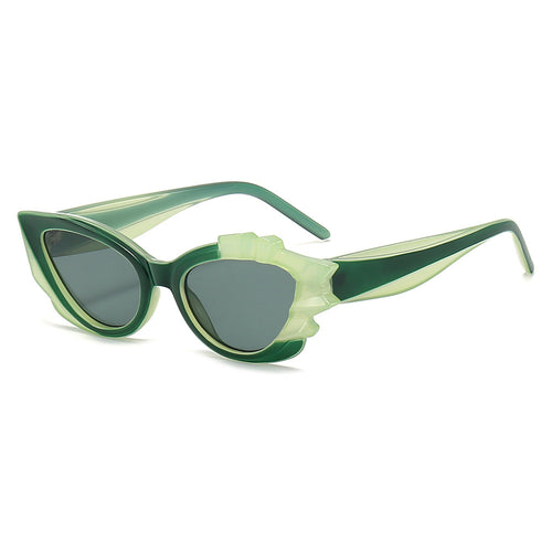 Ladies Cat-Eye Sunglasses with Eye-Catching Flower Frame Bowlift
