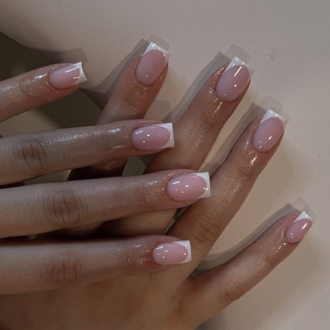 French nail extensions with glossy finish Bowlift