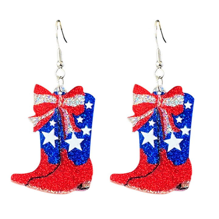 Women's shimmering statement earrings with star and fireworks design made of acrylic Bowlift