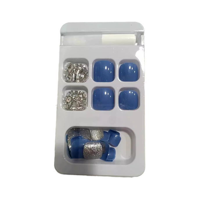 Decorative Press-On Nail Kit with Rhinestone Accents Bowlift