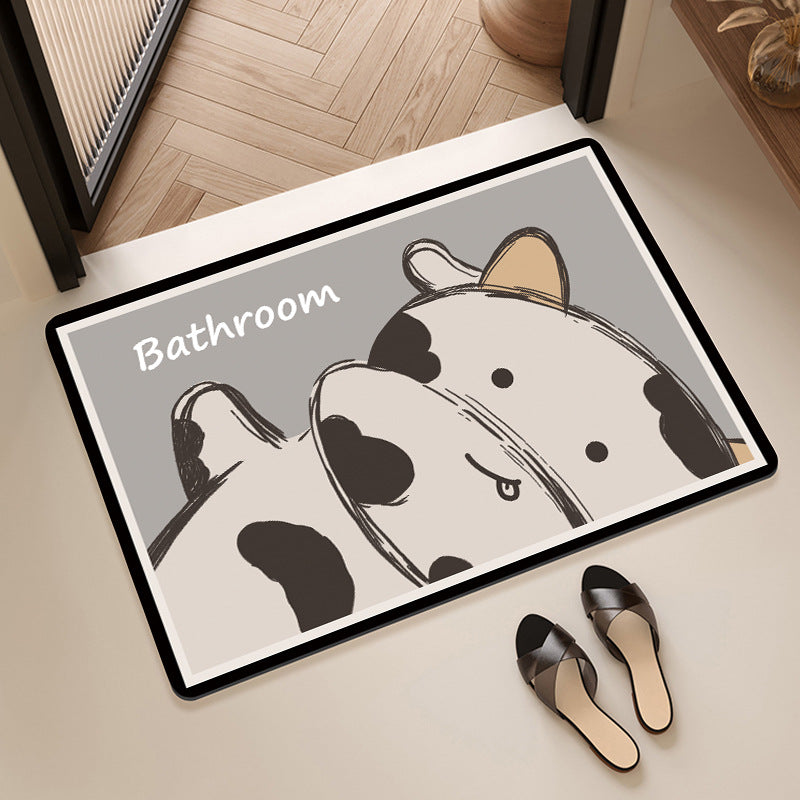 Playful Cow-Themed Bathroom Mat Bowlift