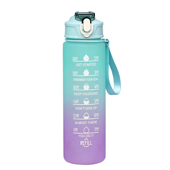 Women's Motivation Water Bottle with Integrated Time Marking Bowlift