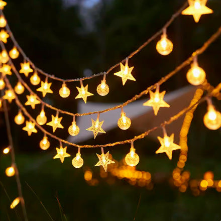 Decorative Outdoor LED Star And Globe String Lights Weather-Resistant Versatile Hanging Garland Bowlift