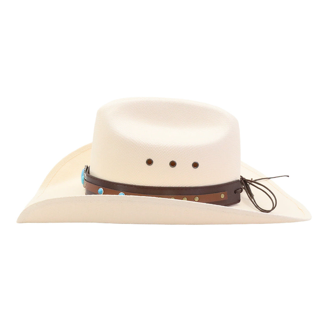 Turquoise Straw Western Hat | Bowlift