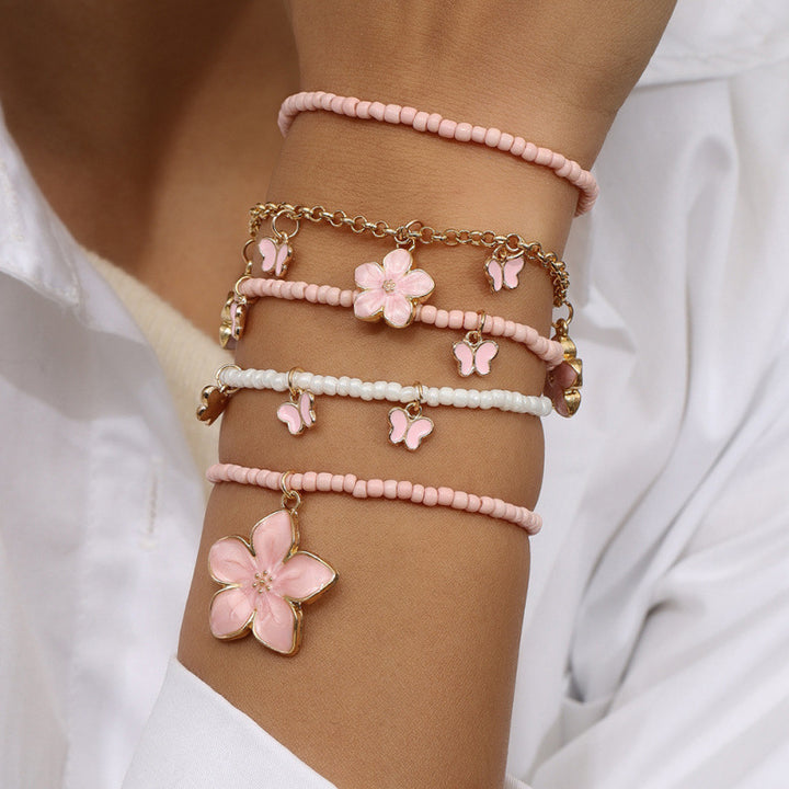 Floral Charm Bracelet Set Bowlift