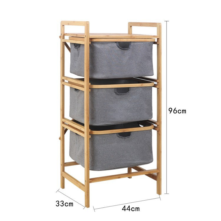 Laundry basket with bamboo frame and fabric insert Bowlift