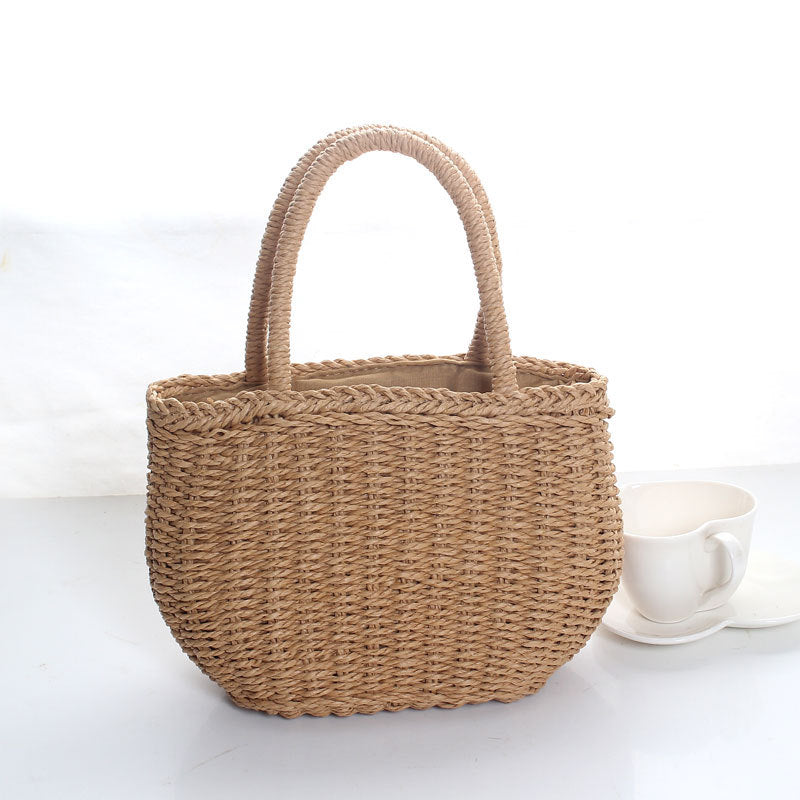 Basket bag with braided handles Bowlift