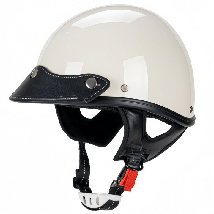 Classic Leather Motorcycle Helmet Bowlift