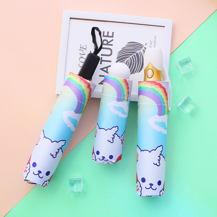Women's Folding Umbrella with Cute Animal Motif and Windproof Design Bowlift