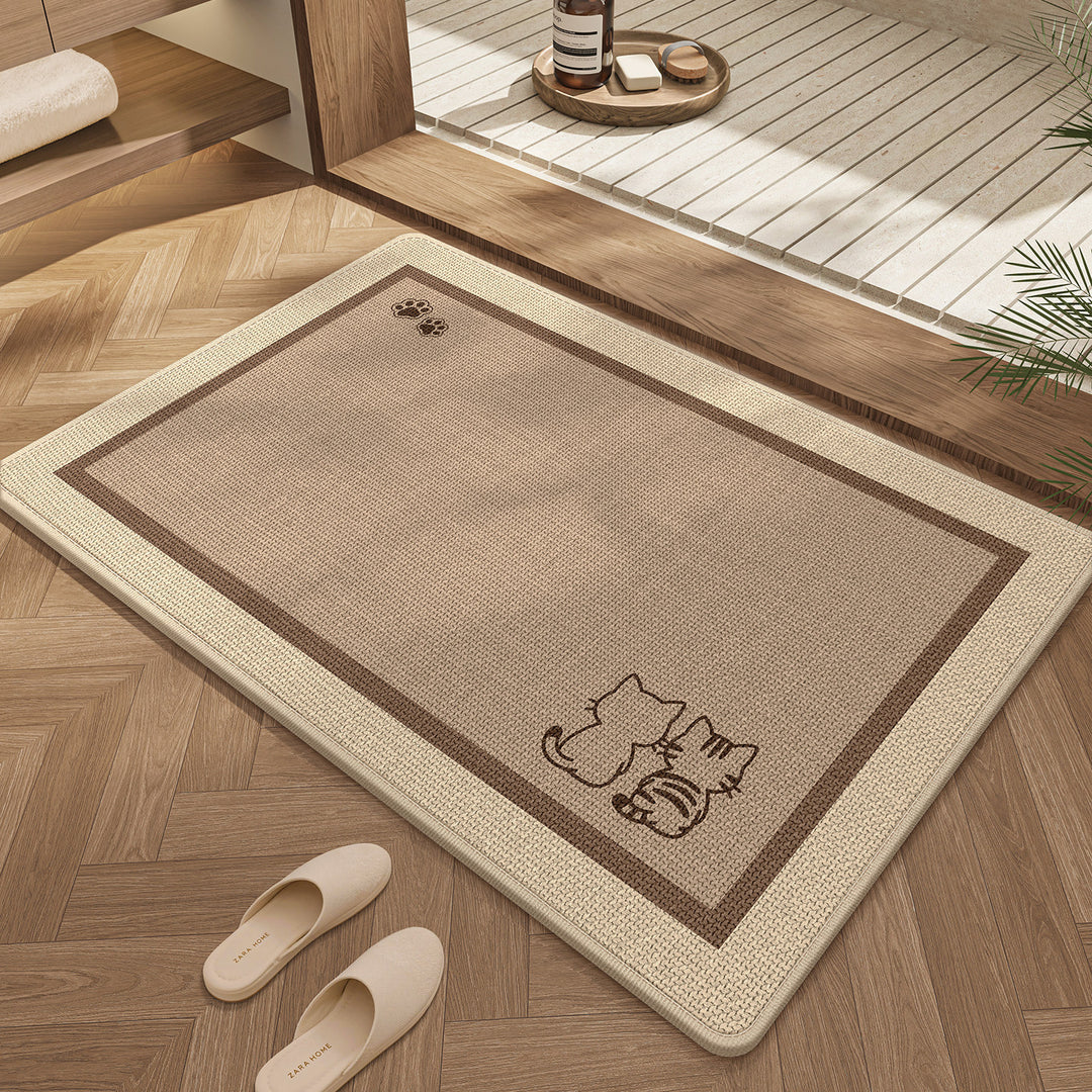Cute Cat Design Bath Mat Bowlift
