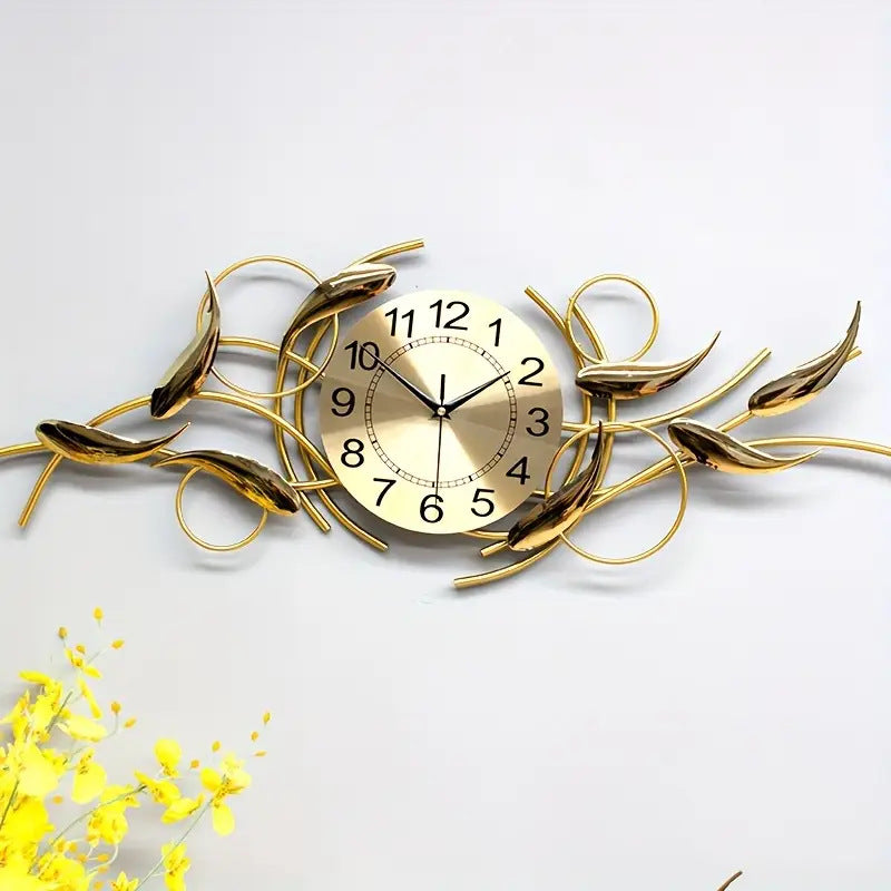 Ornate Decorative Metal Wall Clock Bowlift