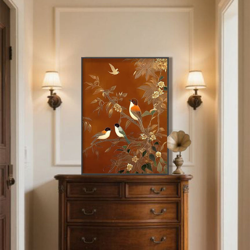 Floral Bird Print Wall Art