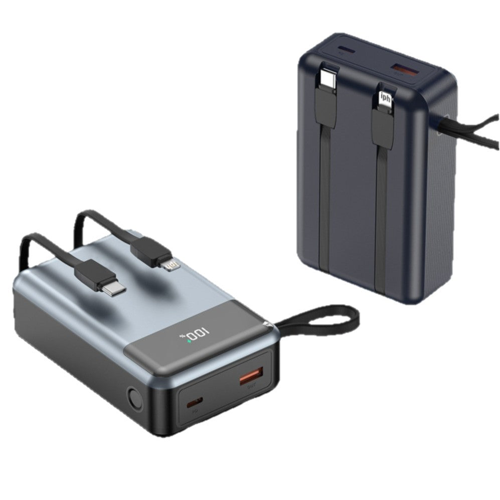 High-Capacity Fast-Charging Portable Power Bank with Built-in Cables Bowlift