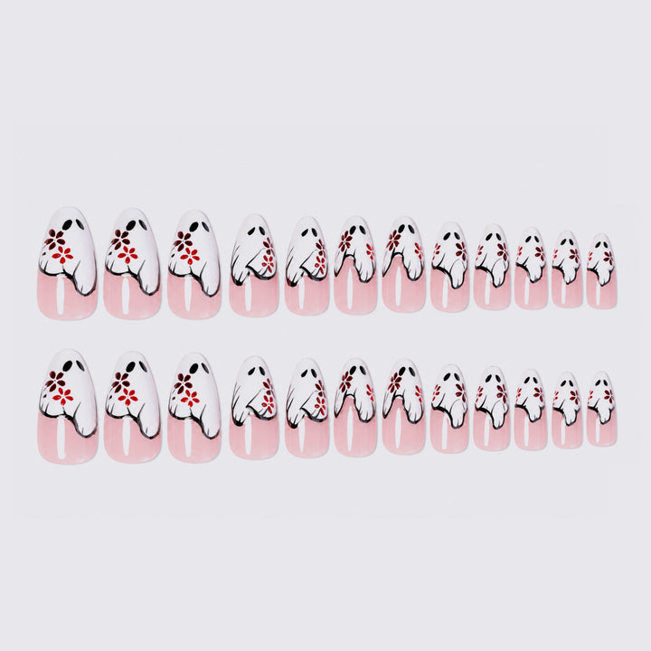 Artificial nail set with floral design Bowlift