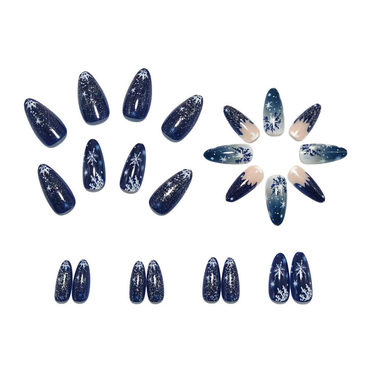 Creative artificial nails in winter snowflake design Bowlift
