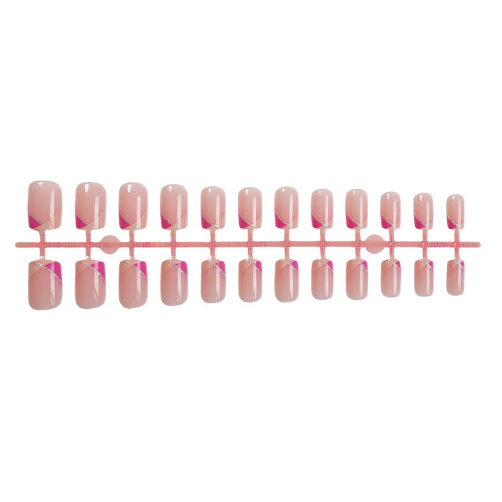 Artificial nail set with elegant gradient and glitter details Bowlift