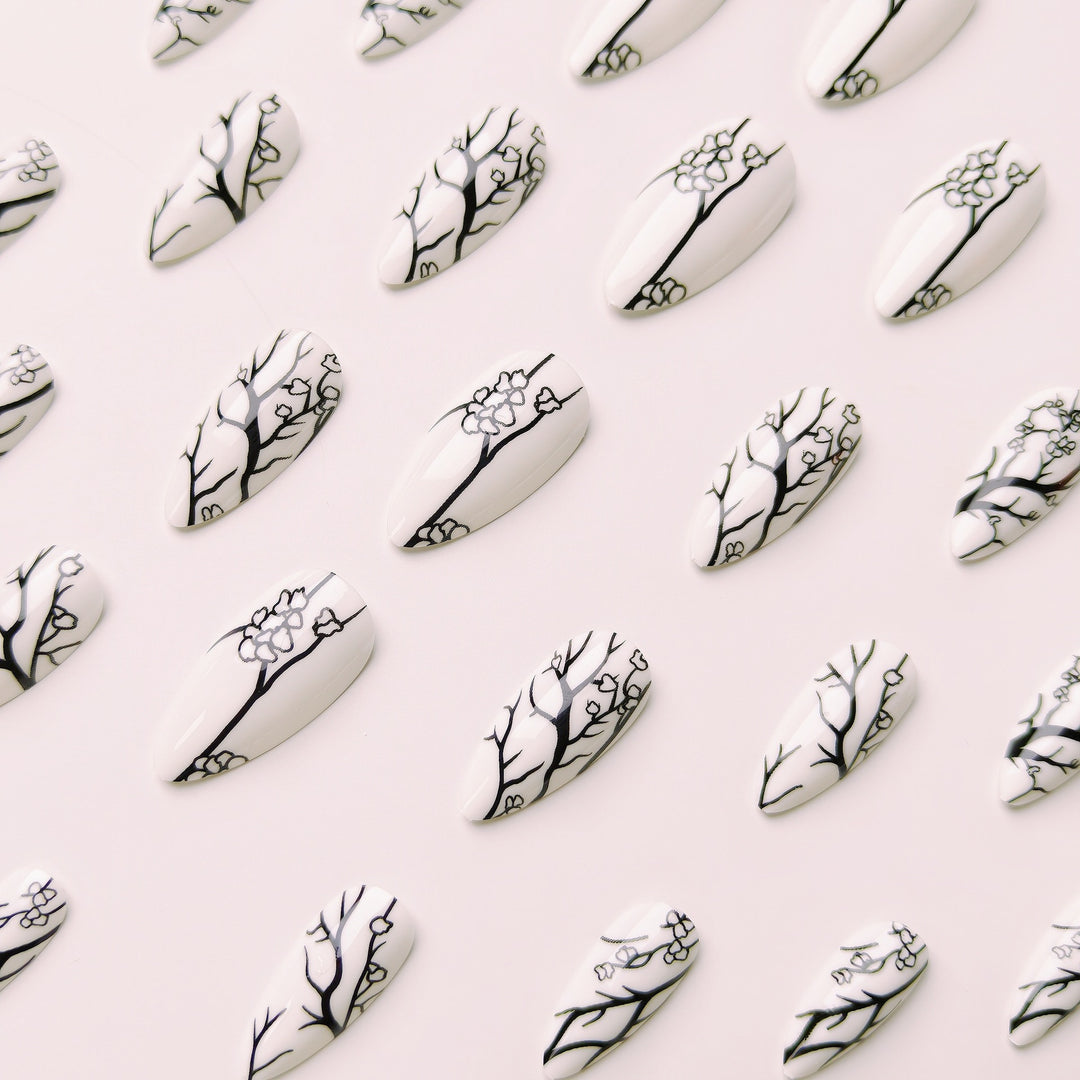 Artistic Branch Pattern Nail Art Bowlift