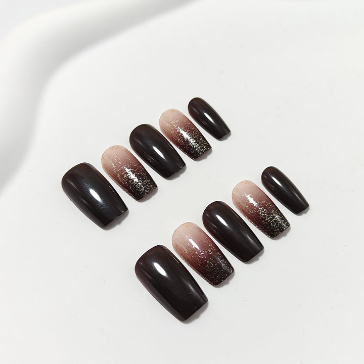Artifical nails with glitter design Bowlift