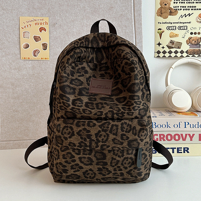 Animal-Print Casual Backpack