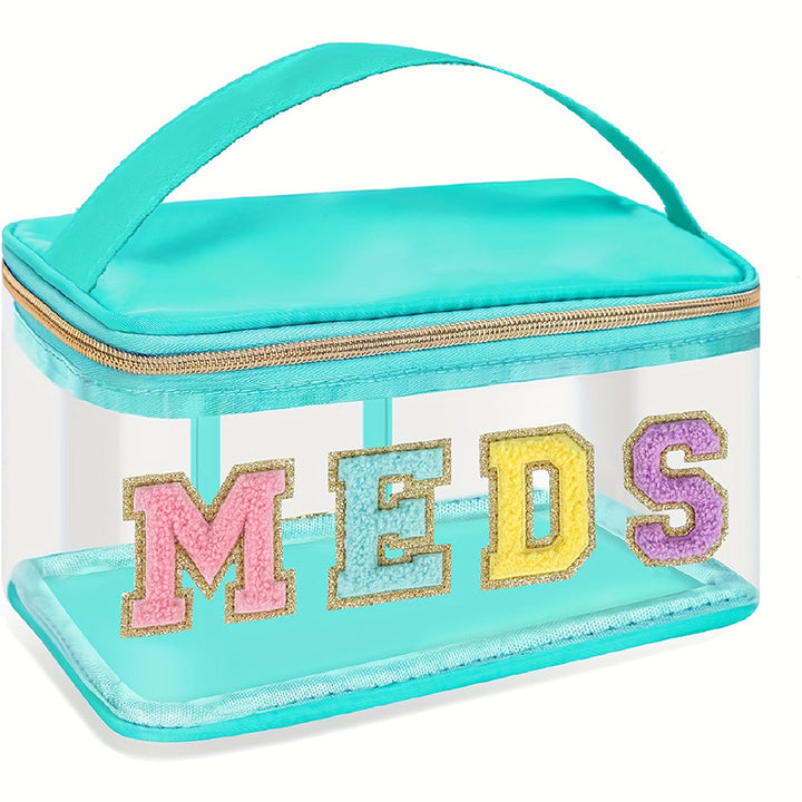 Transparent cosmetic organizer bag with glitter details Bowlift