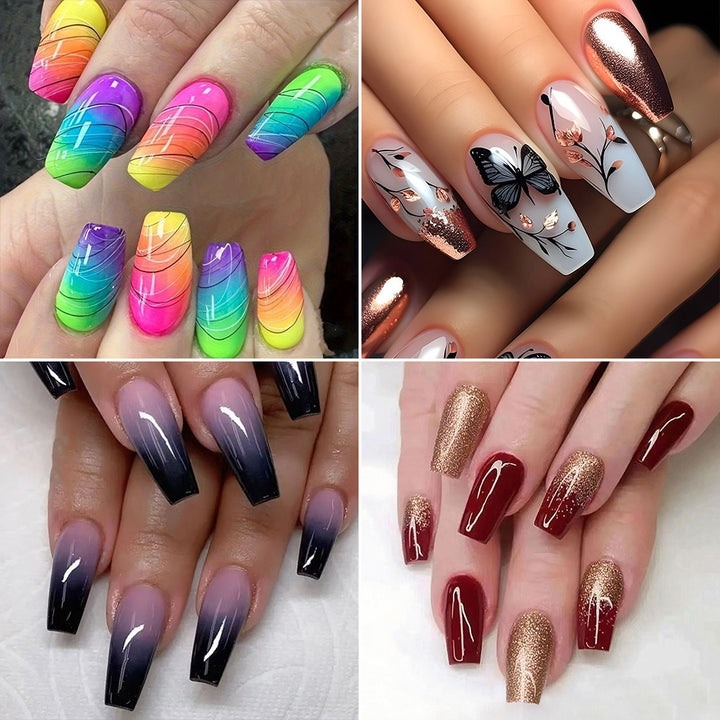 Nail set with elegant glitter design Bowlift