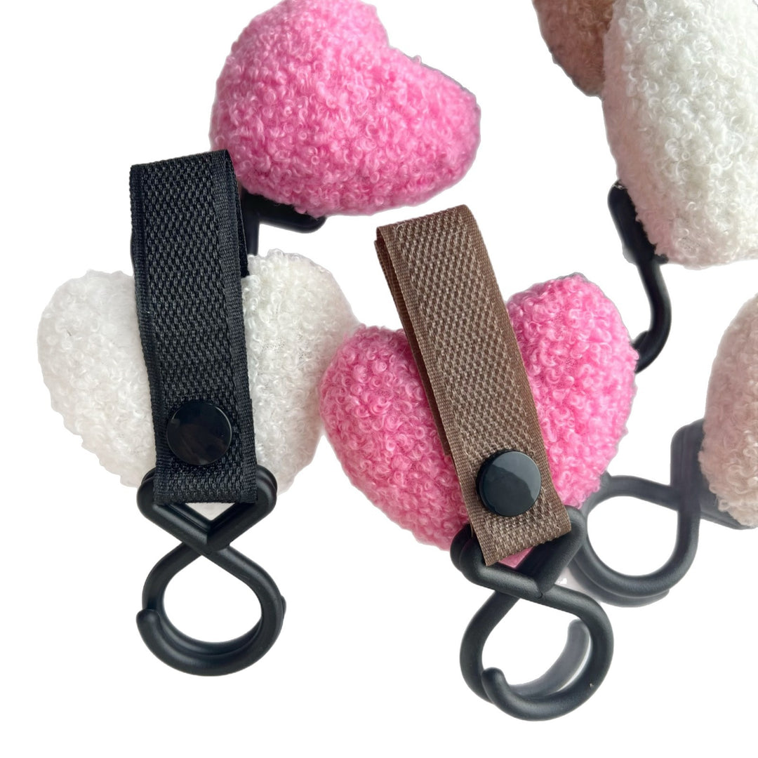 Plush Heart Pacifier Holder with Silicone Teething Ring