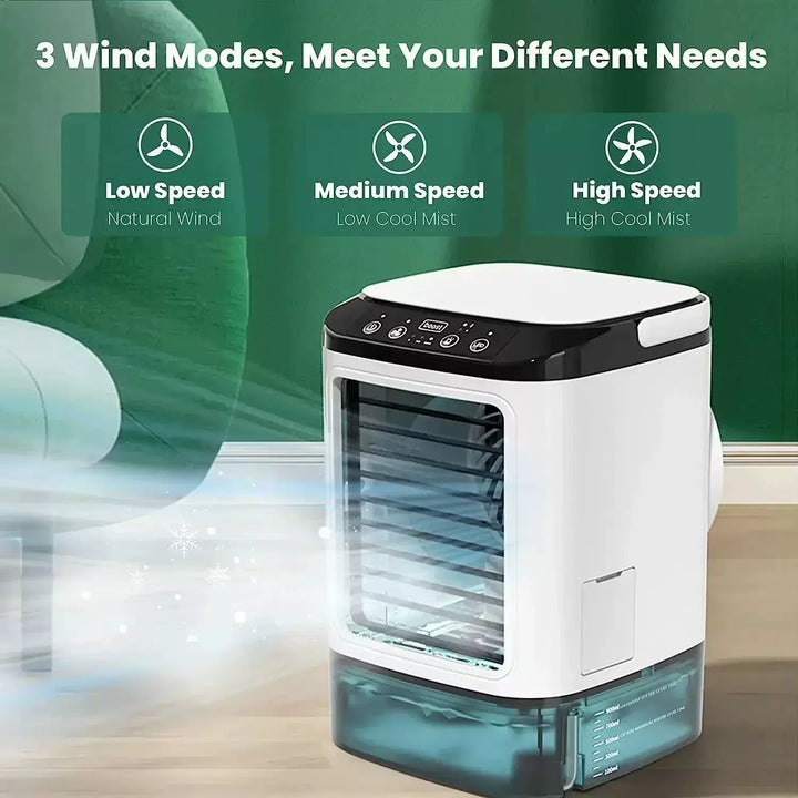 Unisex One Size compact personal vaporizer air cooler with removable water reservoir, digital touch panel, adjustable louvers and USB power Bowlift