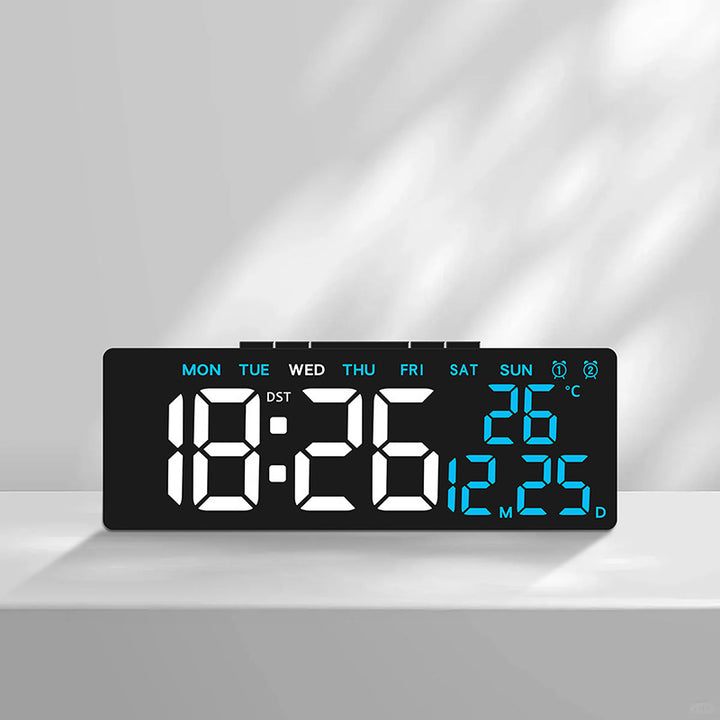 Digital alarm clock with large, clear LED display and temperature display Bowlift