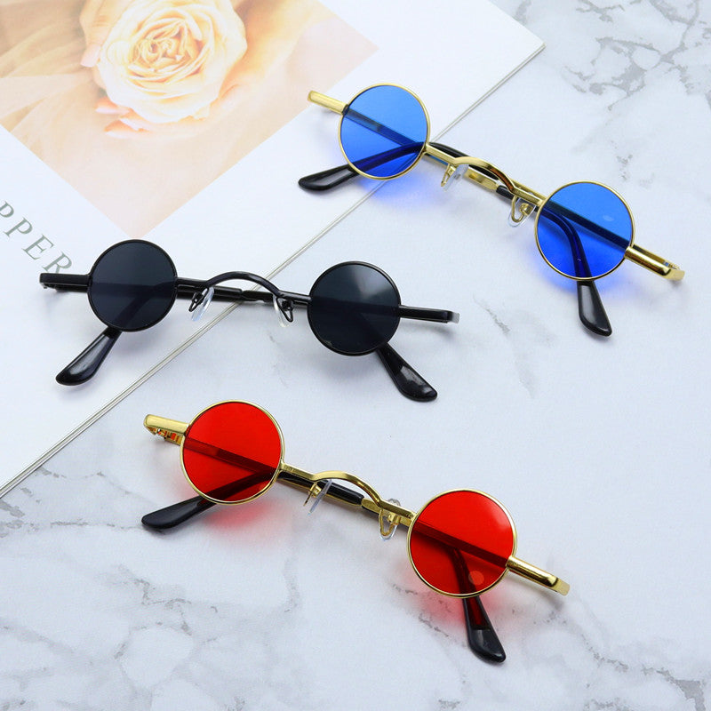 Retro-Inspired Round Metal Frame Sunglasses Bowlift