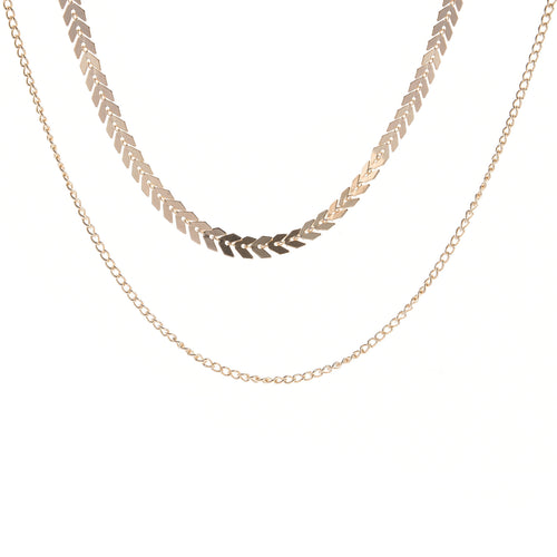Layered Chevron Chain Necklace Bowlift