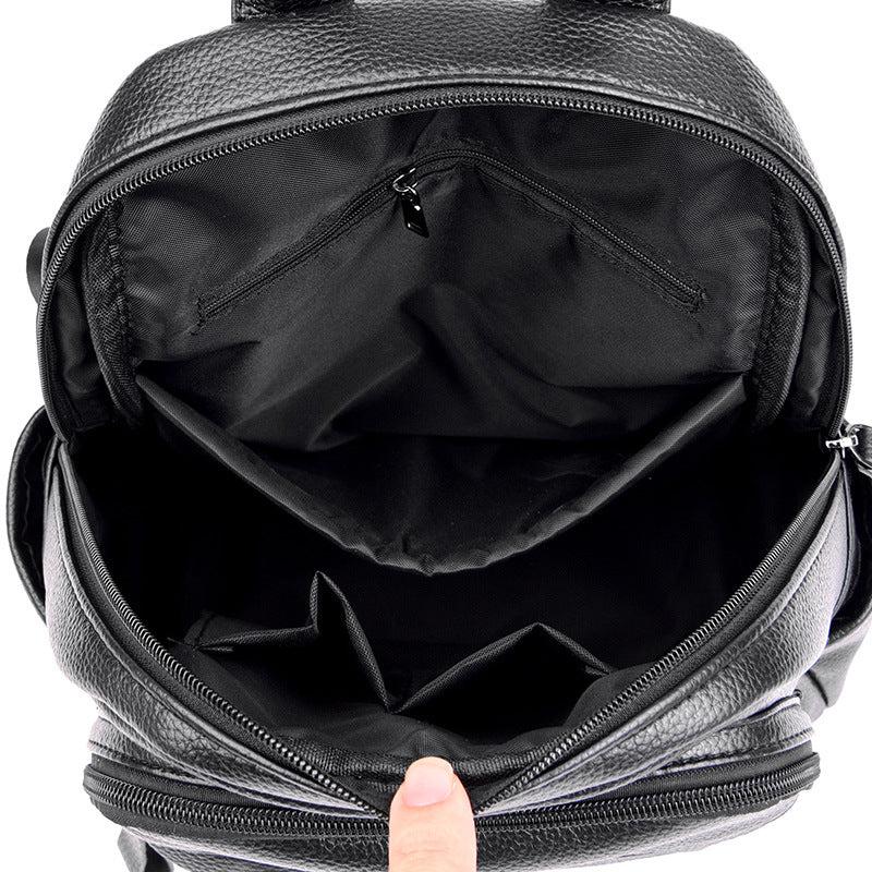 Multi-Compartment Textured Backpack Bowlift