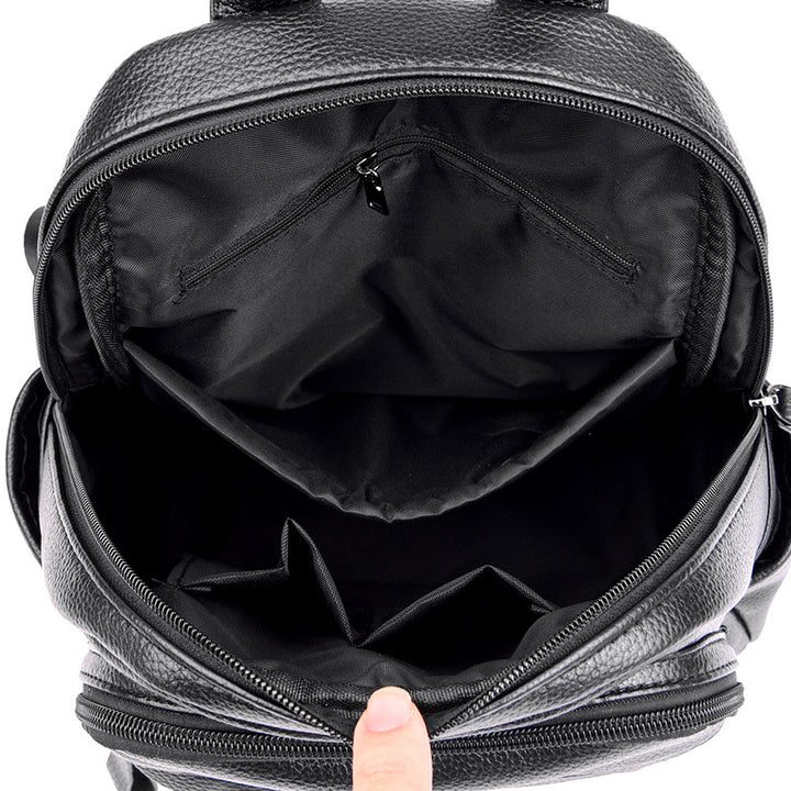 Multi-Compartment Textured Backpack Bowlift