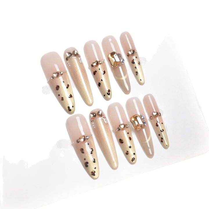 Decorative Crystal-Embellished Press-On Nails Bowlift