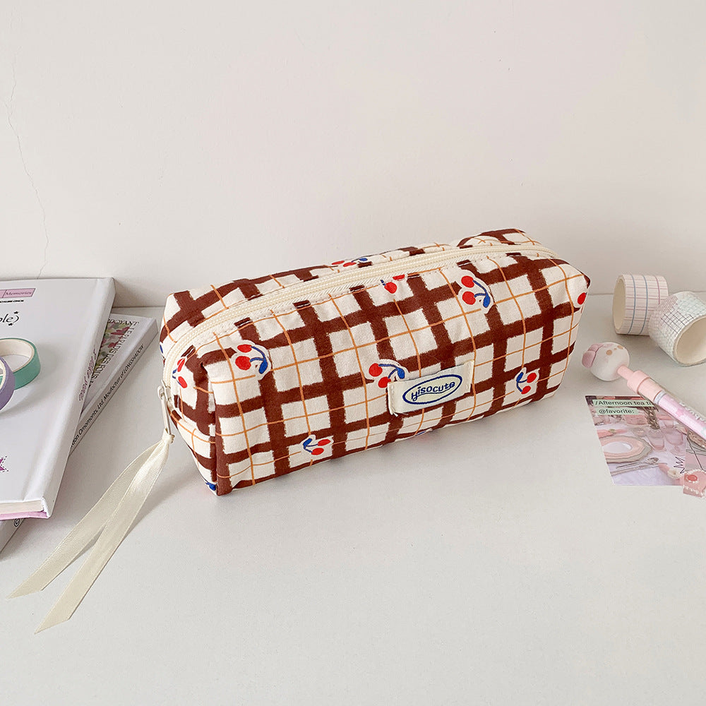 Fashionable Plaid Pencil Case Bowlift