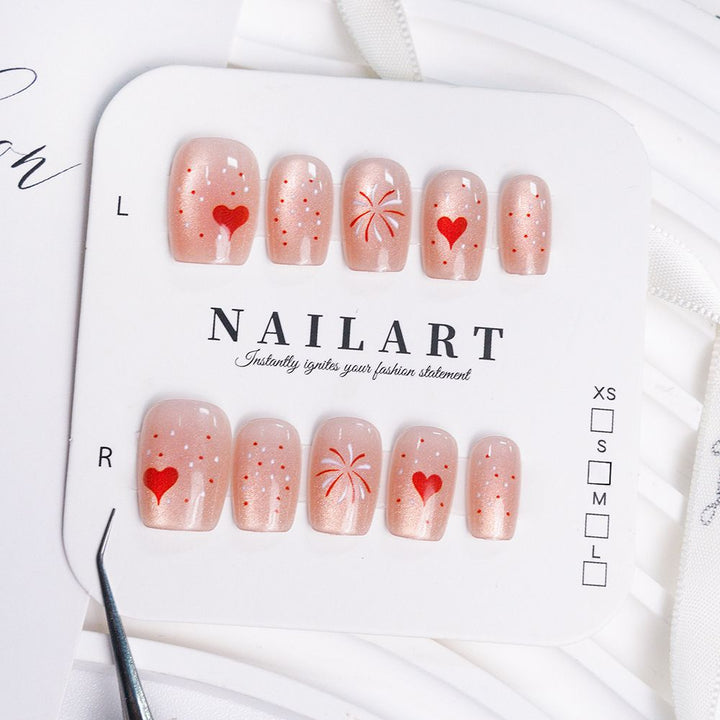 Artistic Press-On Nail Set with Cute Character Designs Bowlift