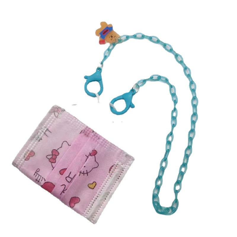Glasses strap made of transparent resin with rainbow pendant Bowlift