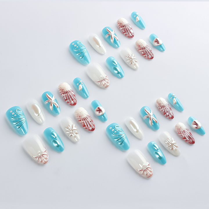 Ocean-Inspired Gel Nail Art Set Bowlift