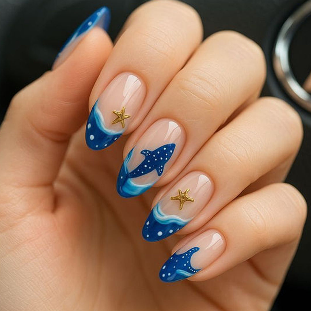 Artistic Ocean-Themed Nail Art Set Bowlift