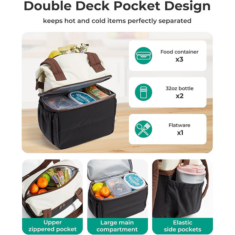 Insulated Multi-Compartment Lunch Tote Bowlift