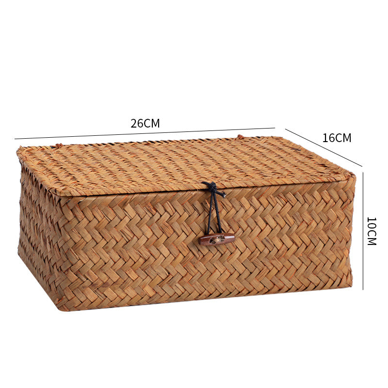 Handwoven Storage Box with Lid Bowlift
