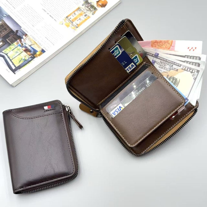 Premium Leather Zipper Wallet