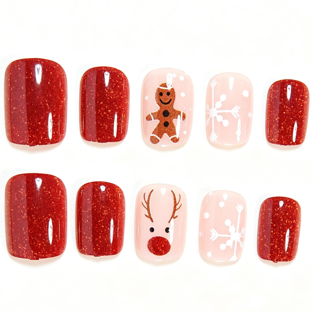 Festive Themed Press-On Nail Art Set Bowlift