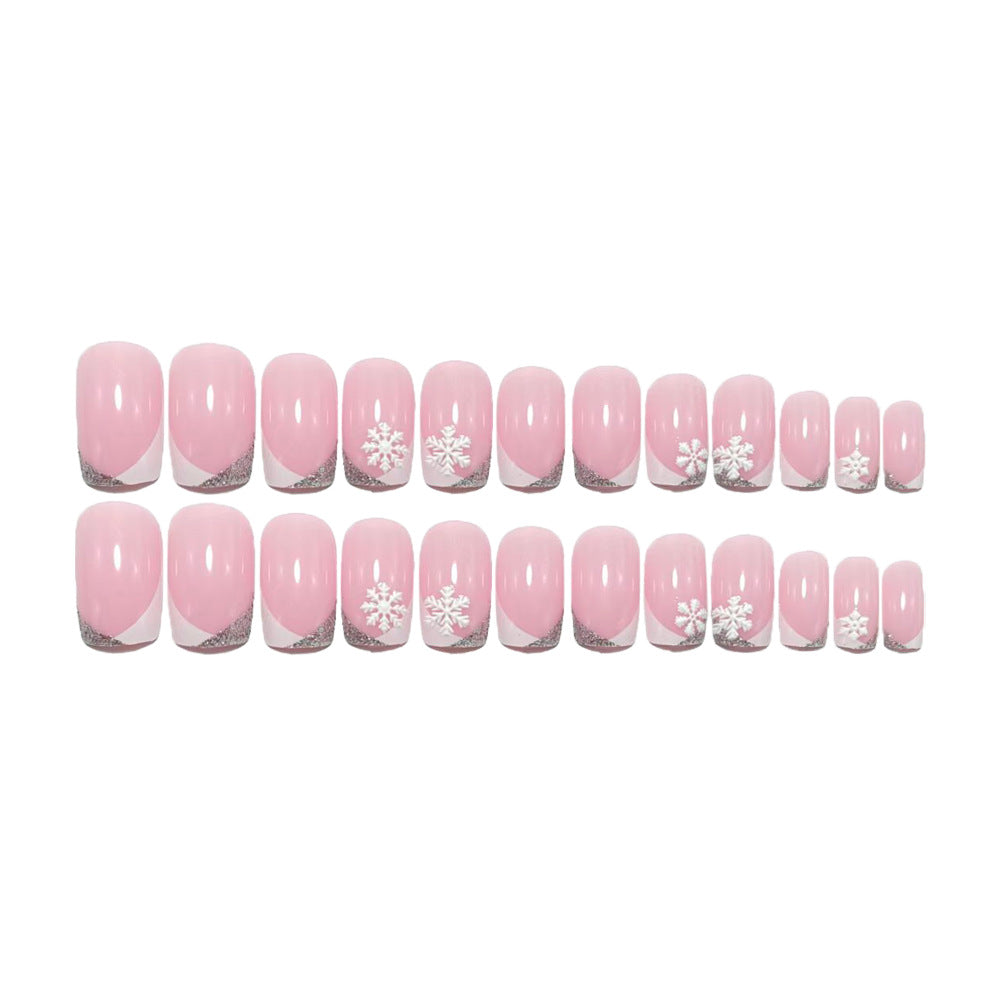 Elegant artificial nails with snowflake design Bowlift