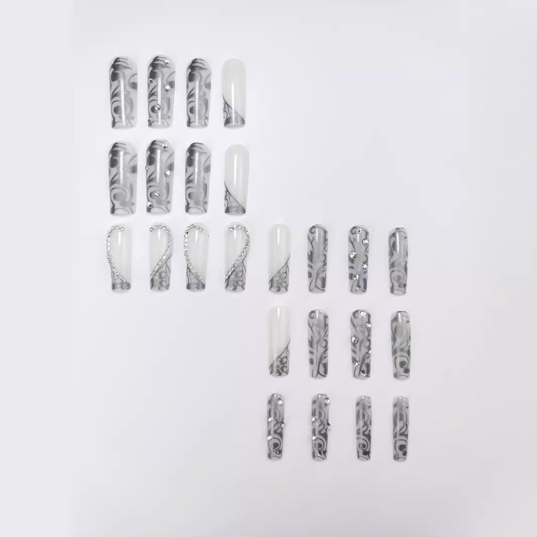 Artificial nails with modern night motif Bowlift