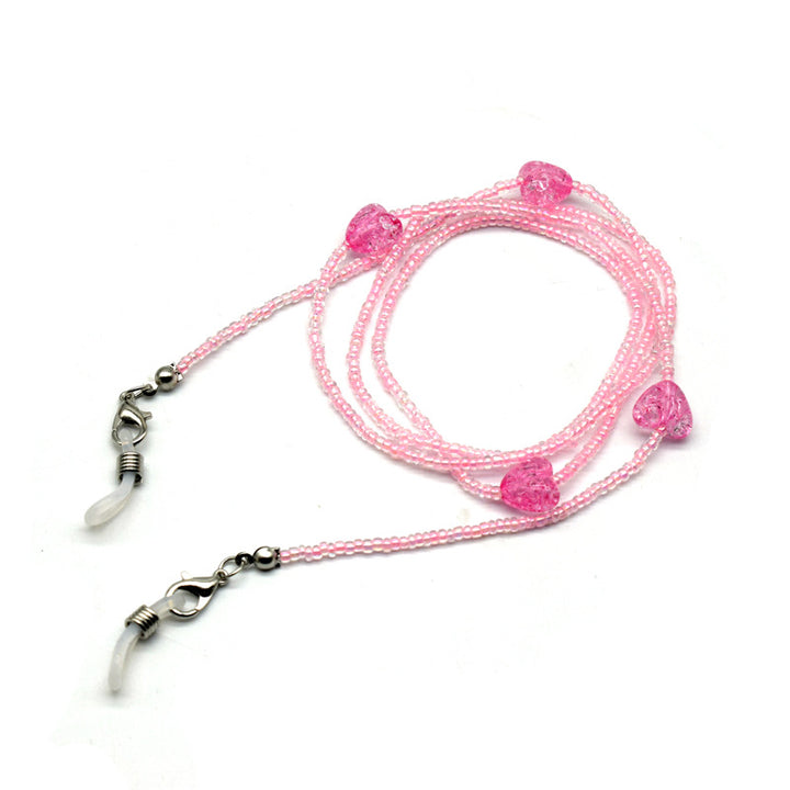 Heart-Embellished Beaded Eyewear Chain Bowlift