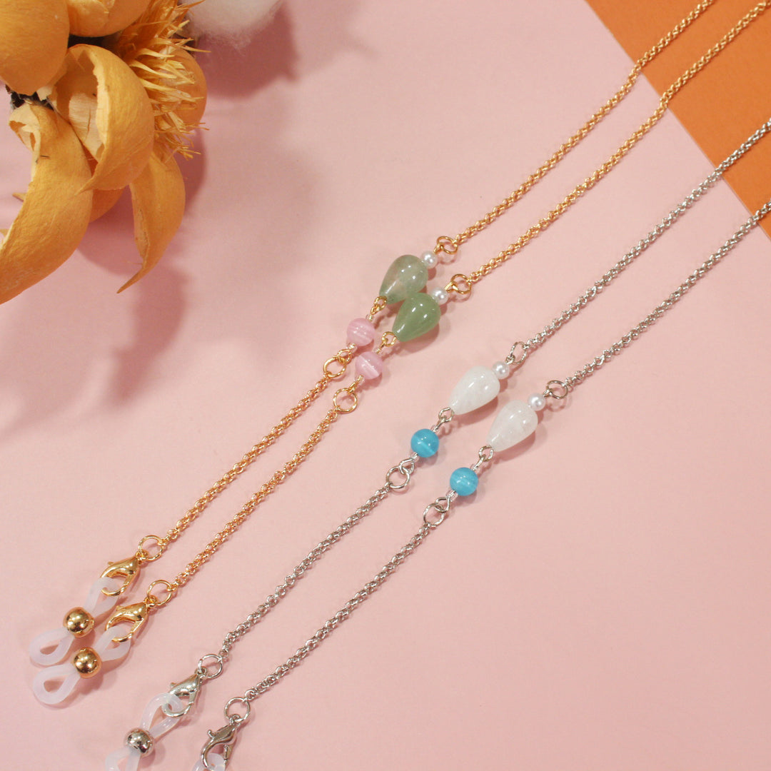 Fashionable necklace with elegant stone pendants Bowlift