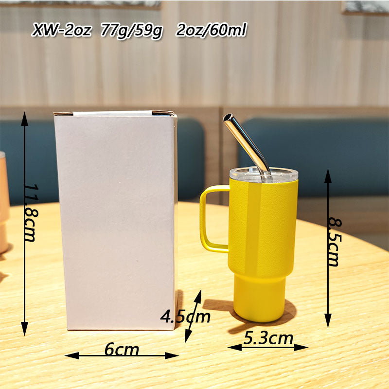 Women's practical drinking glass with metal straw Bowlift