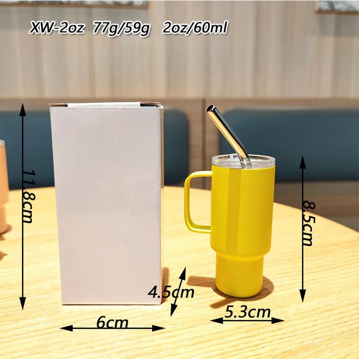 Women's practical drinking glass with metal straw Bowlift
