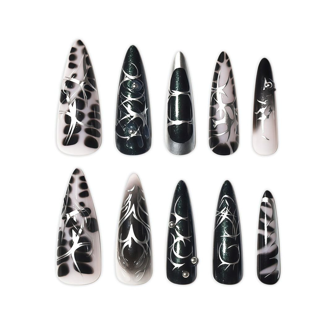 Glamorous Stiletto Nail Art Extensions Bowlift