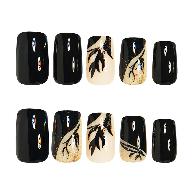 Glamorous Artistic Press-On Nails with Elegant Design Bowlift